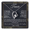 Forever Love Necklace 14K White Gold Finish | 1 | Personalized To My Fiancee Necklace From Fiance Son You Are The Best Thing Fiancee Birthday Idea Anniversary Valentines Day Customized Gift Box Message Card | siriusteestore