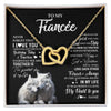 Interlocking Hearts Necklace 18K Yellow Gold Finish | 1 | Personalized To My Fiancée Necklace From Fiancé Wolf Never Forget That I Love You Fiancée Birthday Valentine Day Christmas Customized Gift Box Message Card | siriusteestore
