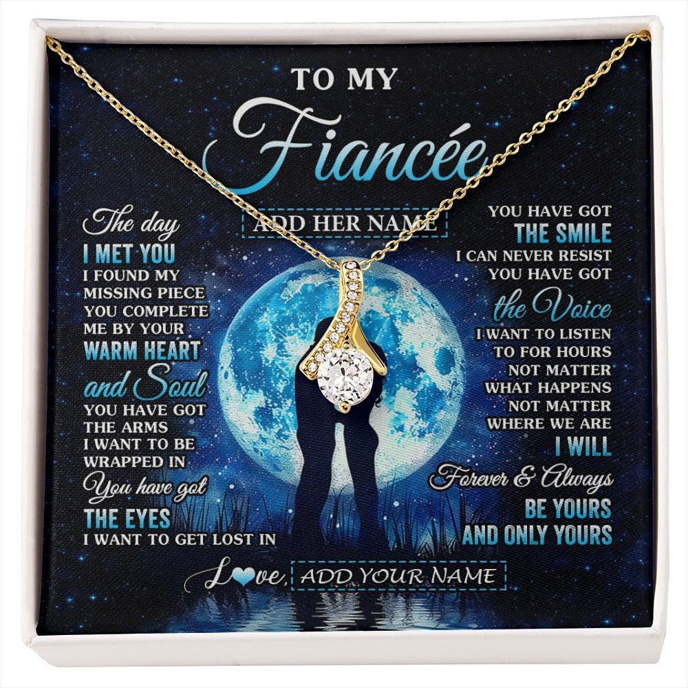 Alluring Beauty Necklace 18K Yellow Gold Finish | 1 | Personalized To My Fiancée Necklace The Day I Met You Future Wife Birthday Gifts Romantic Valentines Day For Her Christmas Custom Gift Box Message Card | siriusteestore.myshopify