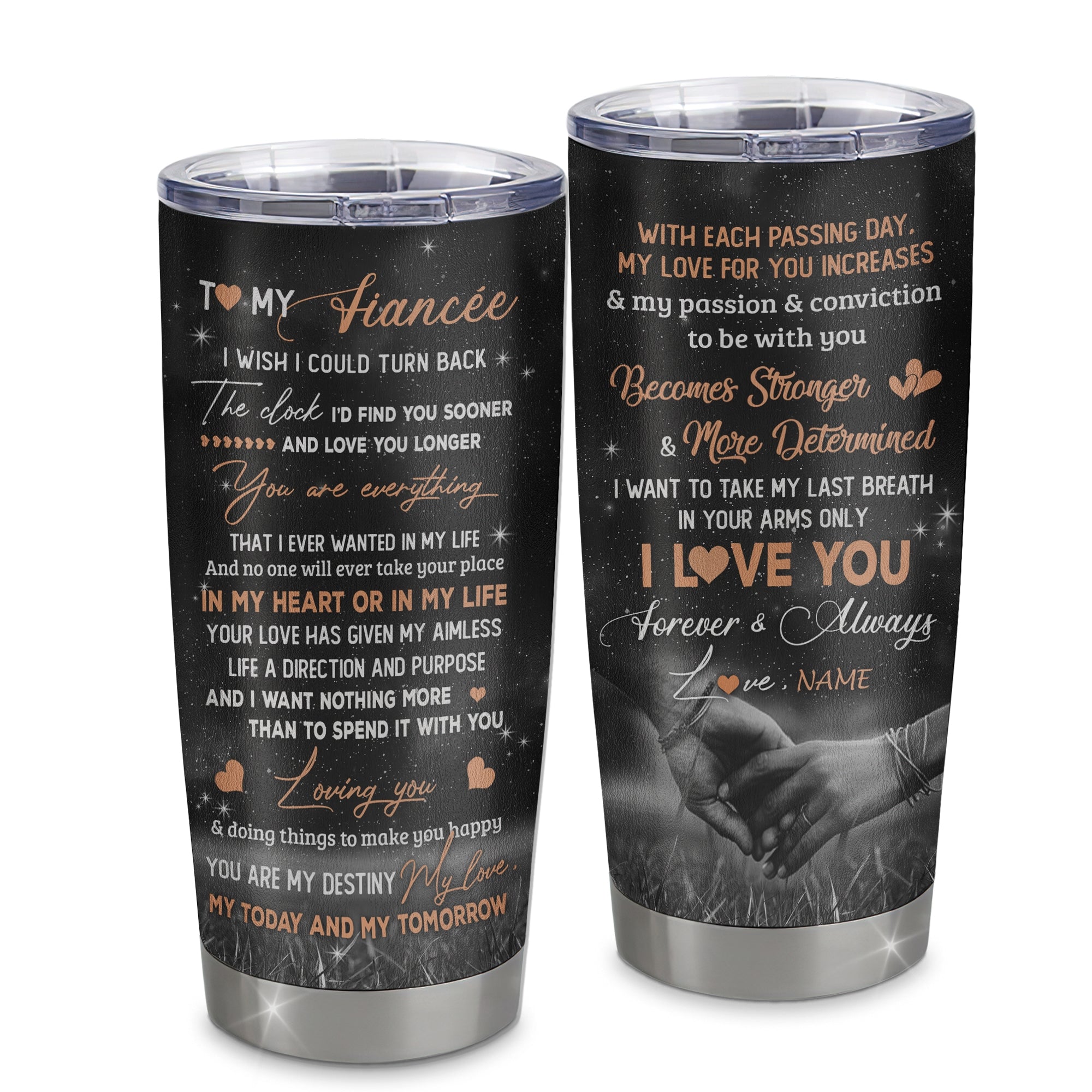 Personalized To My Fiancee Tumbler From Fiance I'd Find You Sooner Love You Longer Fiancee Gift Anniversary Wedding Valentines Day Christmas Custom Travel Mug | siriusteestore