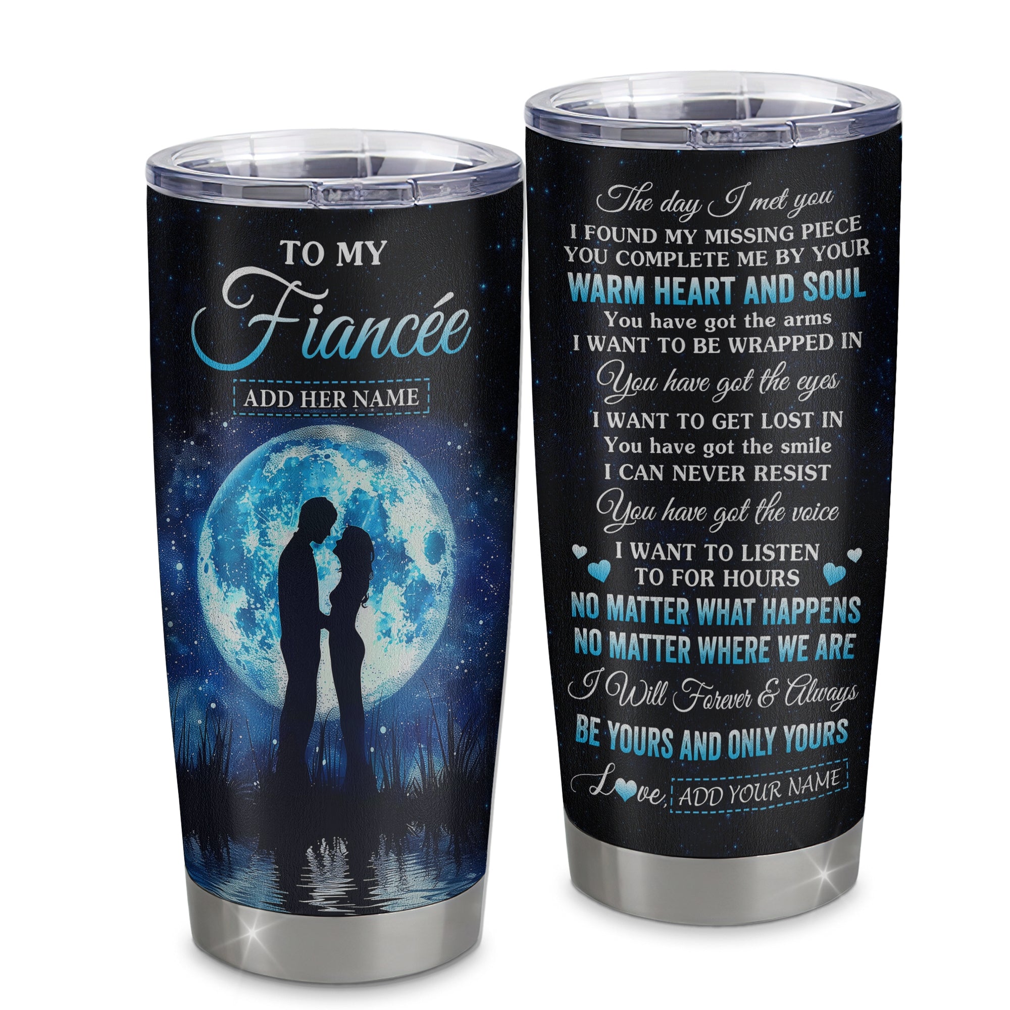 Personalized To My Fiancée Tumbler The Day I Met You Future Wife Birthday Gifts Romantic Valentines Day For Her Christmas Custom Stainless Steel Cup Travel Mug | siriusteestore