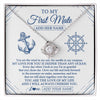 Love Knot Necklace 14K White Gold Finish | 1 | Personalized To My First Mate Necklace From Husband Sailing Cruise Ships Wife Birthday Anniversary Wedding Valentines Christmas Custom Gift Box Message Card | https://siriusteestore.