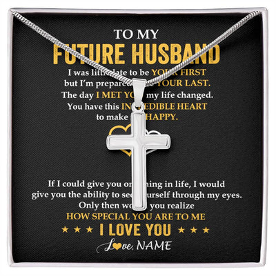 Stainless Cross Necklace Stainless Steel | 1 | Personalized To My Future Husband Necklace From Wife If I Could Give You Fiancé Husband Anniversary Day Birthday Christmas Customized Gift Box Message Card | siriusteestore