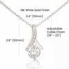 Alluring Beauty Necklace 14K White Gold Finish | 4 | Personalized To My Future Mother In Law Necklace Thank You Mother Of The Groom Boyfriend's Mom Wedding Day Birthday Christmas Jewelry Gift Box Message Card | siriusteestore