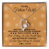 Forever Love Necklace 14K White Gold Finish | Personalized To My Future Wife Necklace Meeting You Fiancée Girlfriend Wife Jewelry Gifts Birthday Valentines Day Christmas Customized Gift Box Message Card | siriusteestore