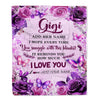 Personalized To My Gigi Gifts Blanket From Granddaughter Grandson Purple Floral Birthday Gifts For Gigi Mothers Day Christmas Custom Fleece Blanket | siriusteestore