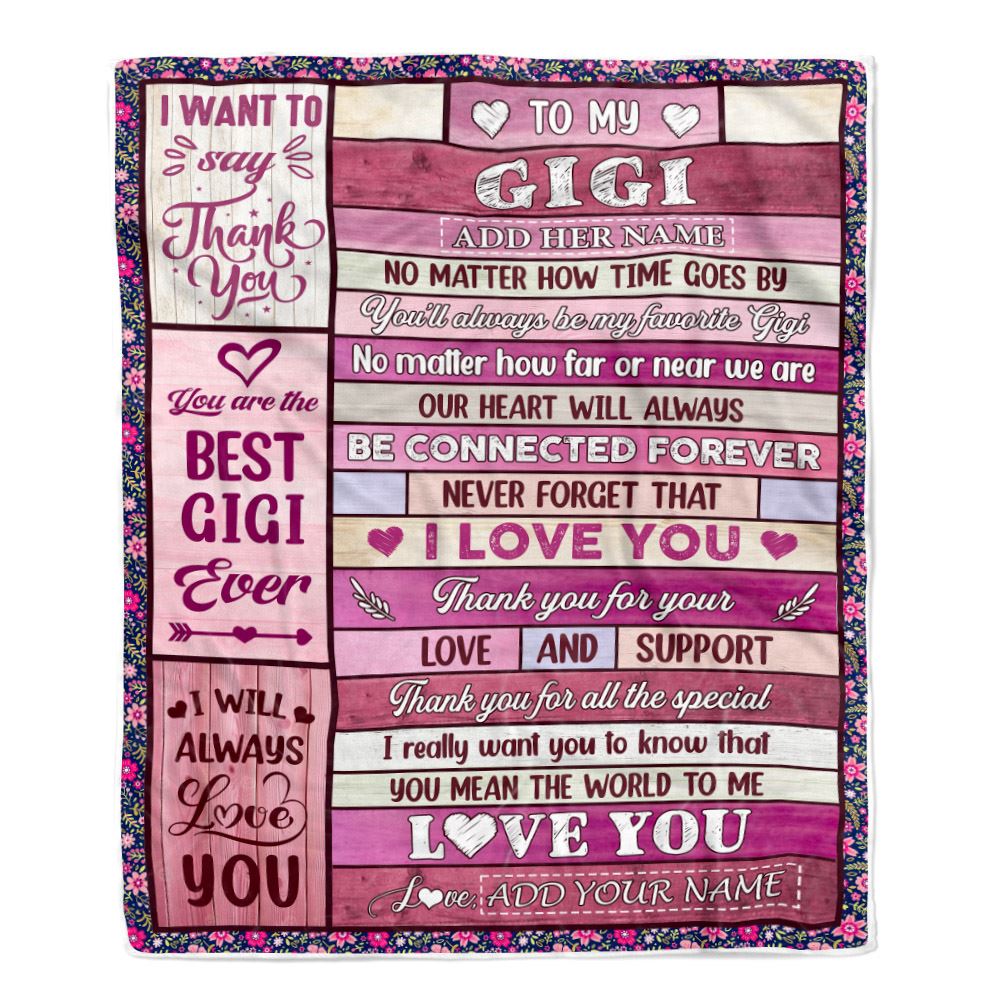 Personalized To My Gigi Gifts Blanket From Granddaughter Grandson Wood My Favorite Gigi Birthday Gifts Mothers Day Christmas Customized Fleece Blanket | siriusteestore