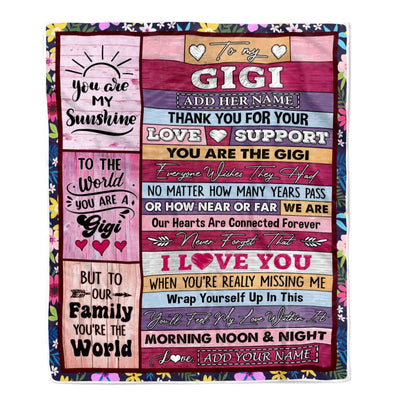 Personalized To My Gigi Gifts Blanket From Granddaughter Grandson Wood You Are The Gigi Birthday Gifts Mothers Day Christmas Customized Fleece Blanket | siriusteestore