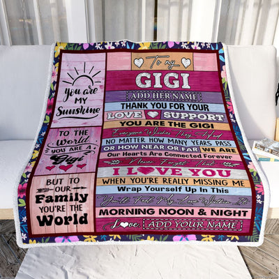Personalized To My Gigi Gifts Blanket From Granddaughter Grandson Wood You Are The Gigi Birthday Gifts Mothers Day Christmas Customized Fleece Blanket | siriusteestore