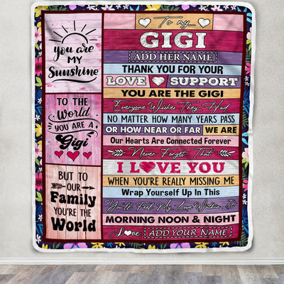 Personalized To My Gigi Gifts Blanket From Granddaughter Grandson Wood You Are The Gigi Birthday Gifts Mothers Day Christmas Customized Fleece Blanket | siriusteestore