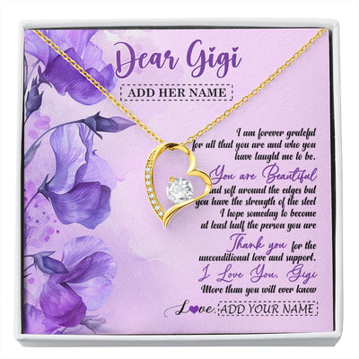 Forever Love Necklace 18K Yellow Gold Finish | 1 | Personalized To My Gigi Gifts From Granddaughter Necklace Flower You Are Beautiful Gifts For Gigi Mothers Day Birthday Christmas Custom Gift Box Message Card | siriusteestore.myshopify