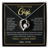 Forever Love Necklace 14K White Gold Finish | 1 | Personalized To My Gigi Gifts Necklace From Granddaughter GrandsonGrateful Thank You Gigi Birthday Mothers Day Christmas Customized Gift Box Message Card | siriusteestore