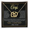 Interlocking Hearts Necklace 18K Yellow Gold Finish | 1 | Personalized To My Gigi Gifts Necklace From Granddaughter GrandsonGrateful Thank You Gigi Birthday Mothers Day Christmas Customized Gift Box Message Card | siriusteestore