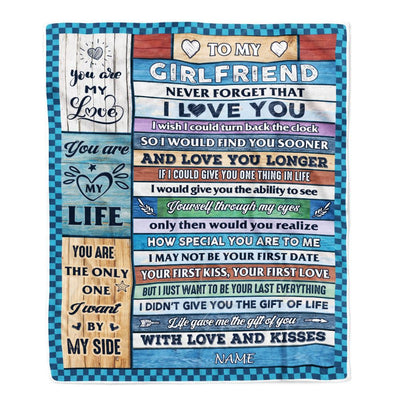 Personalized To My Girlfriend Blanket From Boyfriend Wood I Love You Girlfriend Birthday Anniversary Romantic Valentines Christmas Customized Fleece Blanket | siriusteestore