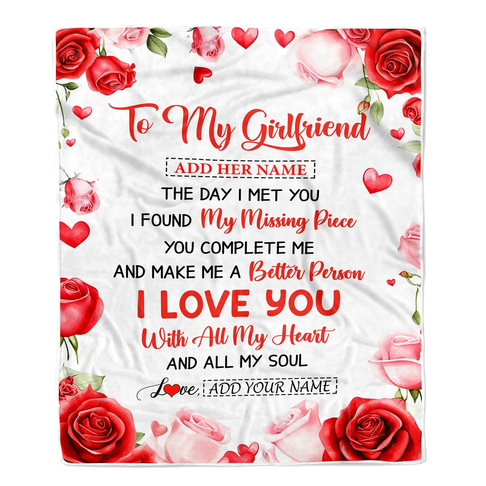 Personalized To My Girlfriend Blanket The Day I Met You Gifts For Girlfriend Anniversary Romantic For Women Valentines Birthday Gifts Christmas Fleece Blanket | siriusteestore