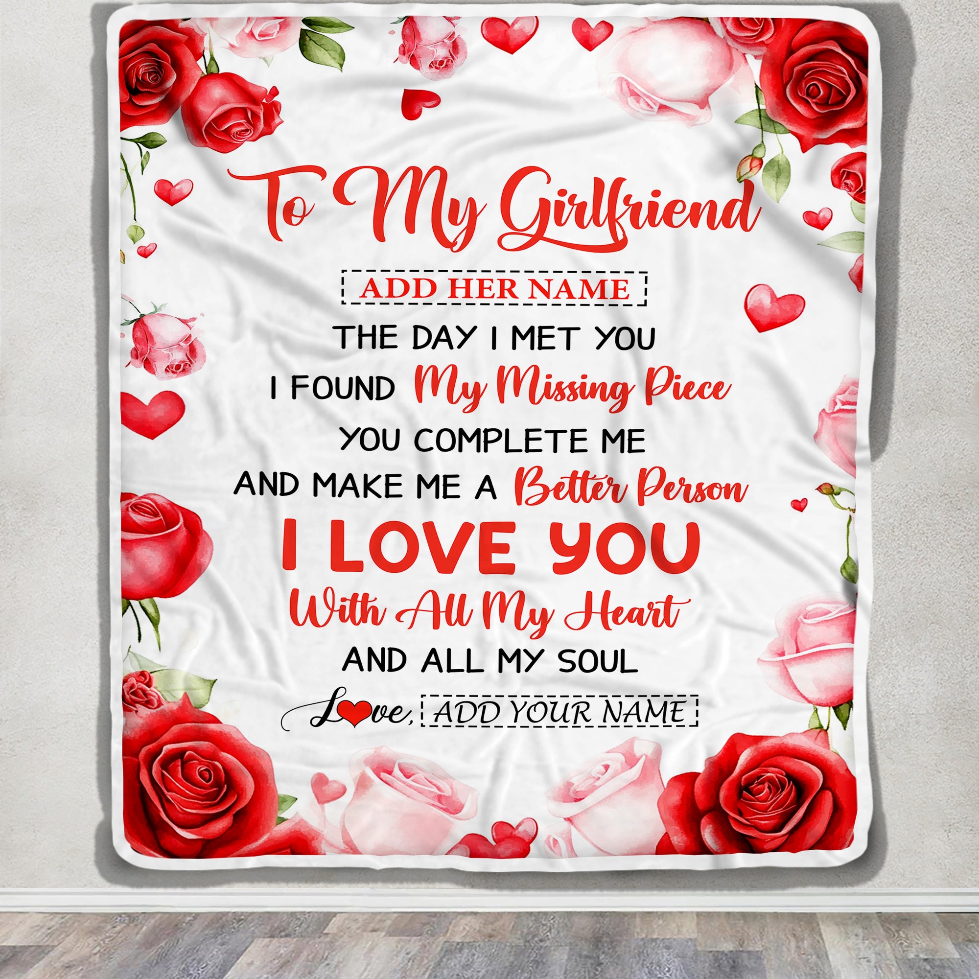Personalized To My Girlfriend Blanket The Day I Met You Gifts For Girlfriend Anniversary Romantic For Women Valentines Birthday Gifts Christmas Fleece Blanket | siriusteestore