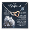 Interlocking Hearts Necklace Stainless Steel & Rose Gold Finish | 1 | Personalized To My Girlfriend Canvas From Boyfriend I Want You Wolf Girlfriend Birthday Gifts Anniversary Valentines Christmas Custom Wall Art Print Framed Canvas | siriusteestore