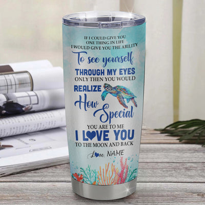 Personalized To My Girlfriend From Boyfriend Stainless Steel Tumbler Cup I Wish I Could Turn Back The Clock Turtle Girlfriend Birthday Valentines Day Christmas Travel Mug | siriusteestore
