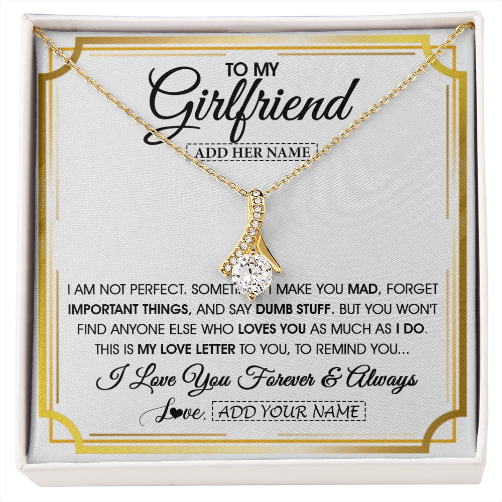 Alluring Beauty Necklace 18K Yellow Gold Finish | 1 | Personalized To My Girlfriend Necklace For Women Love Letter Romatic Gifts For Her Girlfriend Gift From Boyfriend Valentines Custom Gift Box Message Card | https://siriusteestore.