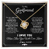 Love Knot Necklace 18K Yellow Gold Finish | 1 | Personalized To My Girlfriend Necklace From Boyfriend The Day I Met You Girlfriend Birthday Anniversary Valentines Christmas Customized Gift Box Message Card | siriusteestore