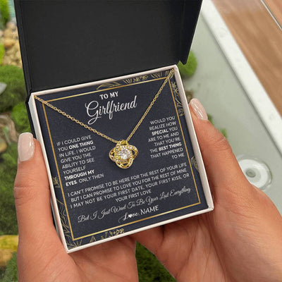 Love Knot Necklace 18K Yellow Gold Finish | 2 | Personalized To My Girlfriend Necklace From Boyfriend You Are The Best Thing Girlfriend Birthday Anniversary Valentines Day Customized Gift Box Message Card | siriusteestore