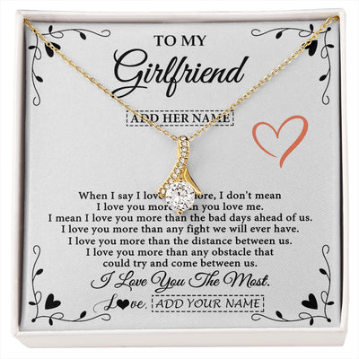 Alluring Beauty Necklace 18K Yellow Gold Finish | 1 | Personalized To My Girlfriend Necklace Gift For Her I Love You More Than Anything Pendant Love Girlfriend Birthday Gifts Christmas Gift Box Message Card | https://siriusteestore.