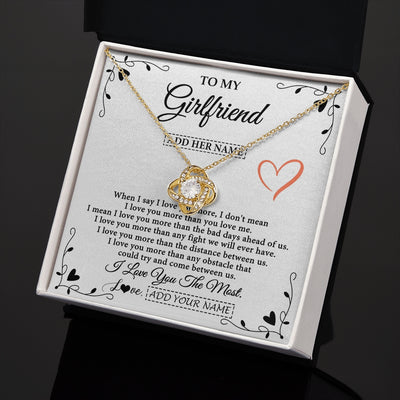 Love Knot Necklace 18K Yellow Gold Finish | 2 | Personalized To My Girlfriend Necklace Gift For Her I Love You More Than Anything Pendant Love Girlfriend Birthday Gifts Christmas Gift Box Message Card | https://siriusteestore.