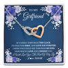 Interlocking Hearts Necklace Stainless Steel & Rose Gold Finish | 1 | Personalized To My Girlfriend Necklace Love You Forever Girlfriend Birthday Anniversary Valentines Day Christmas Jewelry Customized Gift Box Message Card | siriusteestore