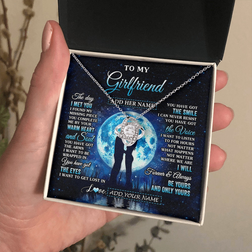 Love Knot Necklace 14K White Gold Finish | 2 | Personalized To My Girlfriend Necklace The Day I Met You Girlfriend Birthday Gifts Romantic Valentines Day For Her Christmas Custom Gift Box Message Card | siriusteestore.myshopify