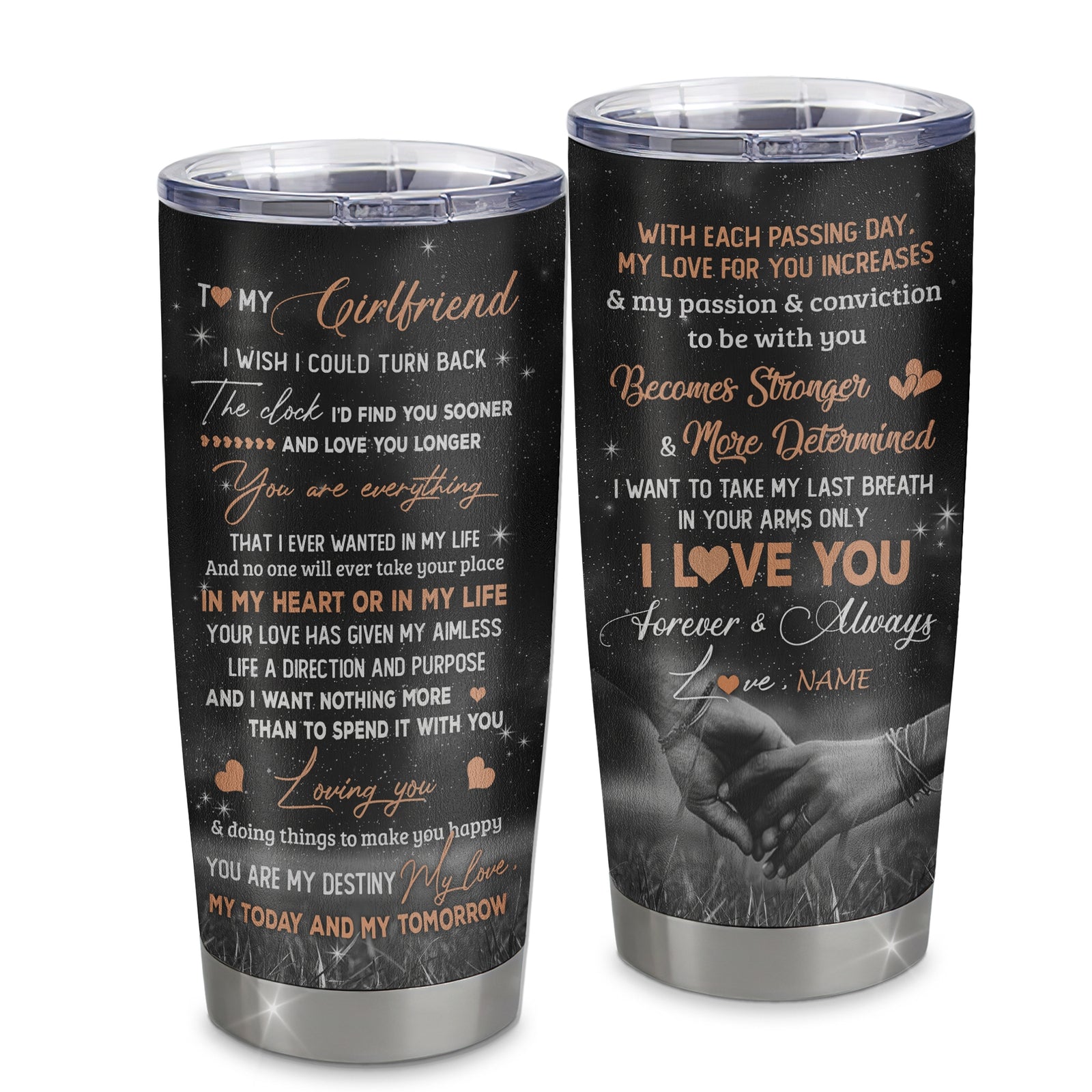 Personalized To My Girlfriend Tumbler From Boyfriend I'd Find You Sooner Love You Longer Girlfriend Gift Anniversary Valentines Day Christmas Travel Mug | siriusteestore