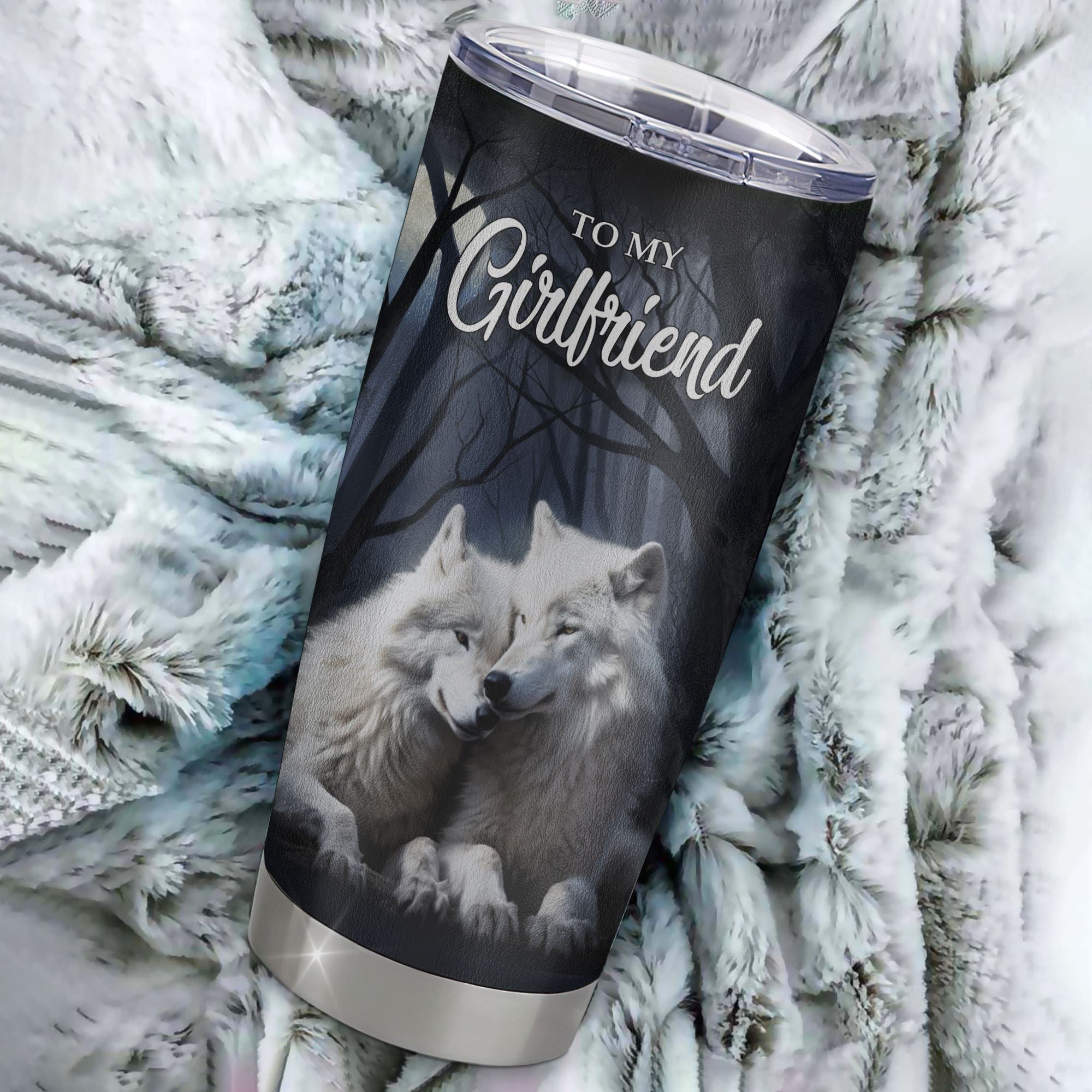 Personalized To My Girlfriend Tumbler From Boyfriend Stainless Steel Cup Wolf Never Forget That I Love You Girlfriend Birthday Gifts Anniversary Christmas Travel Mug | siriusteestore