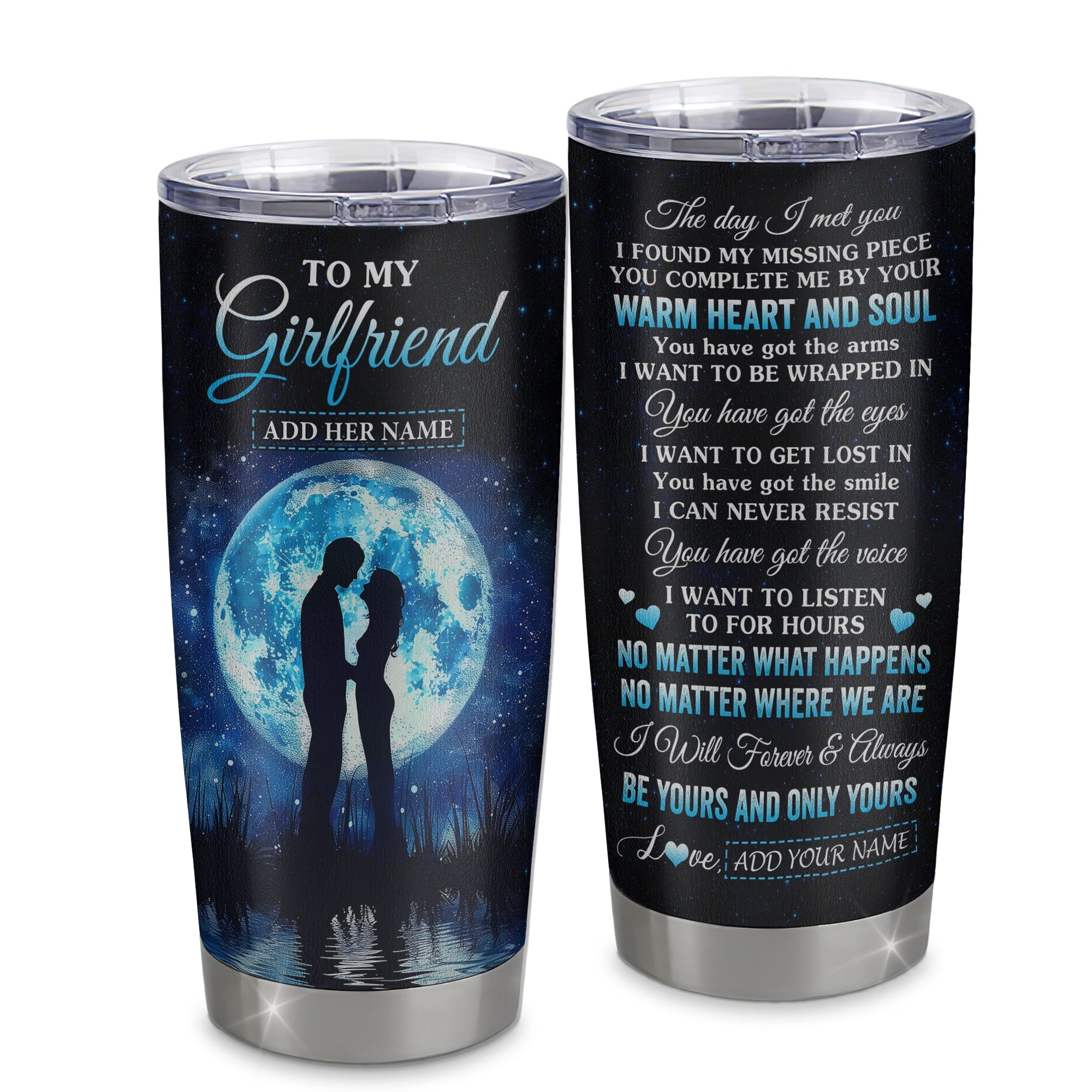 Personalized To My Girlfriend Tumbler The Day I Met You Girlfriend Birthday Gifts Romantic Valentines Day For Her Christmas Custom Stainless Steel Cup Travel Mug | siriusteestore