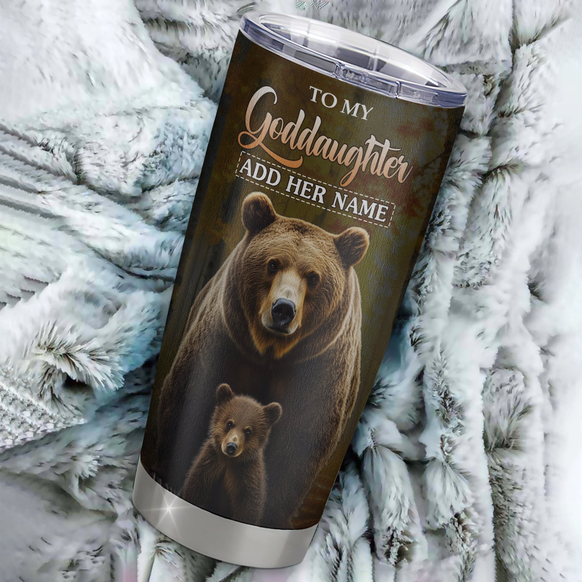Personalized To My Goddaughter Bear Tumbler From Godmother Uncle Every Day Laugh Love Live Goddaughter Birthday Gifts Christmas Custom Stainless Steel Travel Mug | siriusteestore