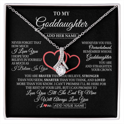 Alluring Beauty Necklace 14K White Gold Finish | 1 | Personalized To My Goddaughter Birthday Gifts From Godmother Uncle Always Love You Goddaughter Gifts Necklace Jewelry Christmas Custom Gift Box Message Card | siriusteestore.myshopify