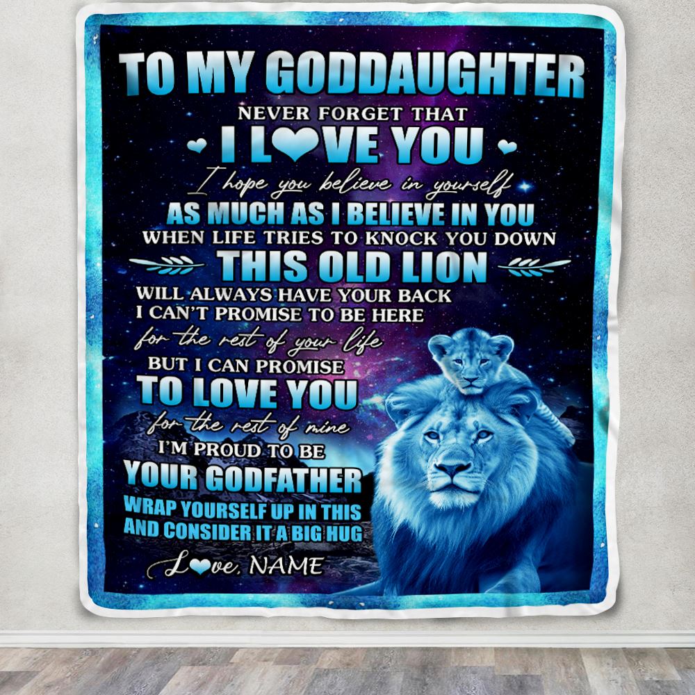 Personalized To My Goddaughter Blanket From Godfather Never Forget That I Love You Goddaughter Birthday Graduation Christmas Bed Quilt Fleece Throw Blanket | siriusteestore