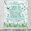 Personalized To My Goddaughter Blanket From Godmother Butterfly Laugh Love Live Goddaughter Birthday Motivational Quote Christmas Customized Fleece Blanket | siriusteestore