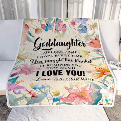 Personalized To My Goddaughter Blanket From Godmother Floral I Love You Great Goddaughter Birthday Gifts Graduation Christmas Customized Fleece Throw Blanket | siriusteestore