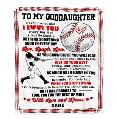 Personalized To My Goddaughter Blanket From Godmother I Believe In You Baseball Goddaughter Birthday Graduation Christmas Customized Bed Fleece Throw Blanket | siriusteestore