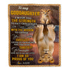 Personalized To My Goddaughter Blanket From Godmother I Wish You The Strength Lion Goddaughter Birthday Gifts Graduation Christmas Customized Fleece Blanket | siriusteestore