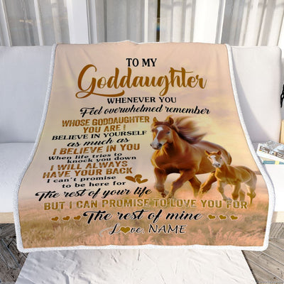 Personalized To My Goddaughter Blanket From Godmother Uncle Whenever You Feel Horse Goddaughter Birthday Gifts Graduation Christmas Customized Fleece Blanket | siriusteestore