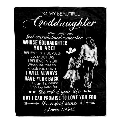 Personalized To My Goddaughter Blanket From Godmother Whenever You Feel Overwhelmed Goddaughter Birthday Christmas Customized Bed Fleece Throw Blanket | siriusteestore