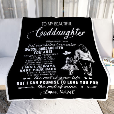 Personalized To My Goddaughter Blanket From Godmother Whenever You Feel Overwhelmed Goddaughter Birthday Christmas Customized Bed Fleece Throw Blanket | siriusteestore
