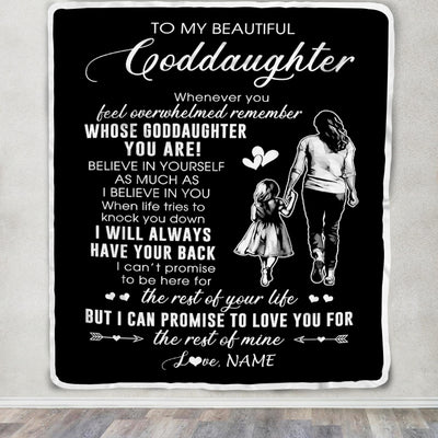 Personalized To My Goddaughter Blanket From Godmother Whenever You Feel Overwhelmed Goddaughter Birthday Christmas Customized Bed Fleece Throw Blanket | siriusteestore