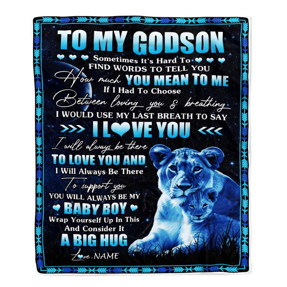 Personalized To My Goddaughter Blanket From Godmother You Mean Yo Me My Baby Boy Lion Goddaughter Birthday Graduation Christmas Customized Bed Fleece Blanket | siriusteestore