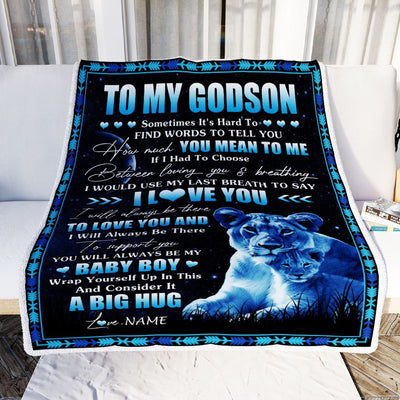 Personalized To My Goddaughter Blanket From Godmother You Mean Yo Me My Baby Boy Lion Goddaughter Birthday Graduation Christmas Customized Bed Fleece Blanket | siriusteestore