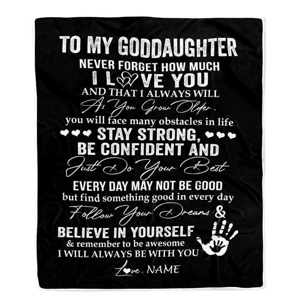 Personalized To My Goddaughter Blanket I Love You Forever From Godmother Godfather Goddaughter Birthday Christmas Graduation Customized Fleece Blanket | siriusteestore