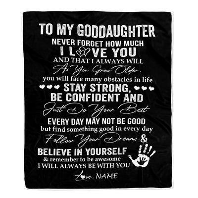 Personalized To My Goddaughter Blanket I Love You Forever From Godmother Godfather Goddaughter Birthday Christmas Graduation Customized Fleece Blanket | siriusteestore