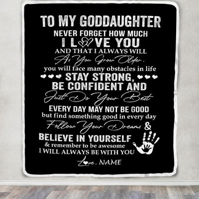 Personalized To My Goddaughter Blanket I Love You Forever From Godmother Godfather Goddaughter Birthday Christmas Graduation Customized Fleece Blanket | siriusteestore
