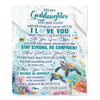 Personalized To My Goddaughter Blanket Turtle I Love You Forever From Godmother Goddaughter Birthday Gifts Christmas Graduation Customized Fleece Blanket | siriusteestore
