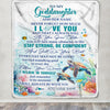 Personalized To My Goddaughter Blanket Turtle I Love You Forever From Godmother Goddaughter Birthday Gifts Christmas Graduation Customized Fleece Blanket | siriusteestore